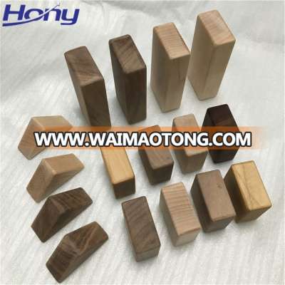 High End Smooth Sanding Finish Walnut and Maple Wood Display Block for Kids Building Toy