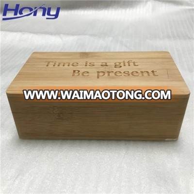 Custom Round Corners Timber Box with Magnetic Lid and Engraving Logo for Tea and Cell Phone