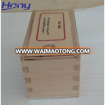 Strong Corners Custom Logo Cheap Plywood Wooden Slide Top Tea Packaging Gift Box